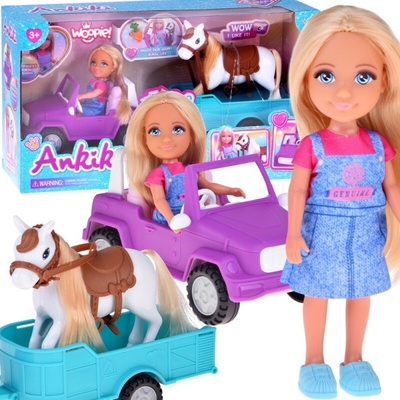 Woopie bábika Niki s koňom autom a prívesom