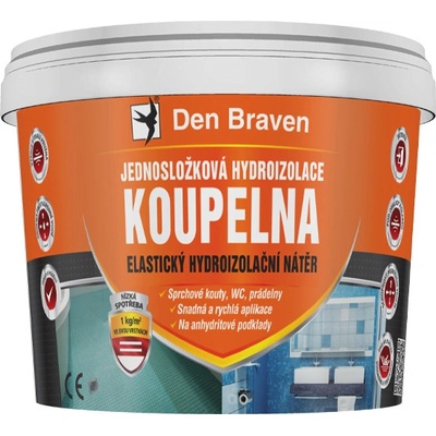 Den Braven Jednosložková hydroizolace KOUPELNA 13 kg kbelík medově hnědá