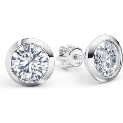 DF Dámske náušnice 3677 z bieleho zlata s diamantmi s celkovou hmotnosťou 2,00 ct
