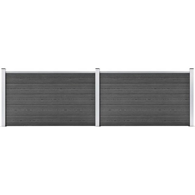 vidaXL Zahradní plot WPC 353 x 105 cm černý