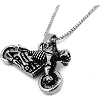 Steel Jewelry Náhrdelník motorka a kostra z chirurgické oceli NH231053