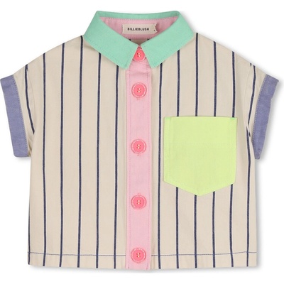 Billieblush Crop košile s krátkým rukávem pruhy smetanová