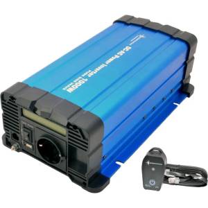 solartronics Инвертор fs1000d 12v 1000 w, Пълна синусоида - синя серия с дисплей и дистанционно управление с кабел (fs1000d12v-fbka)