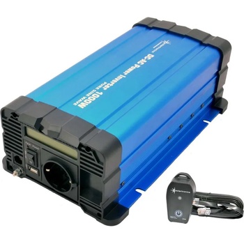 Image 1 of solartronics Инвертор fs1000d 12v 1000 w, Пълна синусоида - синя серия с дисплей и дистанционно управление с кабел (fs1000d12v-fbka)