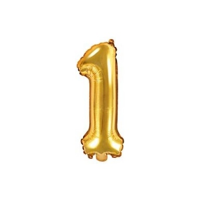Balón fóliový 35cm číslo 1 zlatý