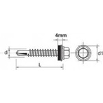 GUNNEBO Self-tapping screw impax with epdm #5mm ral9010 5.5*38mm