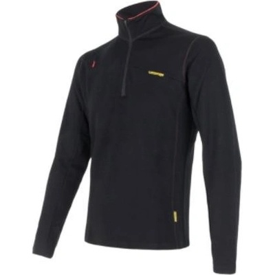 SENSOR MERINO UPPER pánská mikina krátký zip černá
