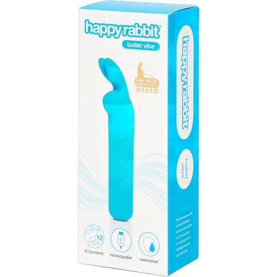 Happy Rabbit Bullet - акумулаторен, заешки вибратор (син)