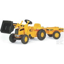 Rolly Toys Šľapací traktor CAT + čelný nakladač + vlečka