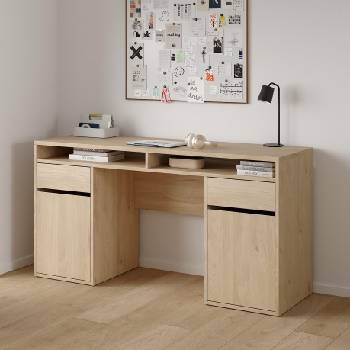 Бюро Function Plus с 2 врати и 2 чекмеджета Jackson Hickory