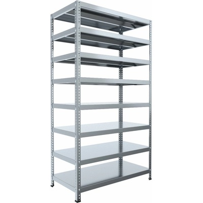 Biedrax Skrutkovaný regál do pivnice 60 x 130 x 300 cm, pozink, 8 políc, nosnosť 150 kg na policu