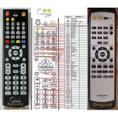 GENERAL ONKYO RC-616DV - съвместимо дистанционно управление на марката General (RC-616DV)