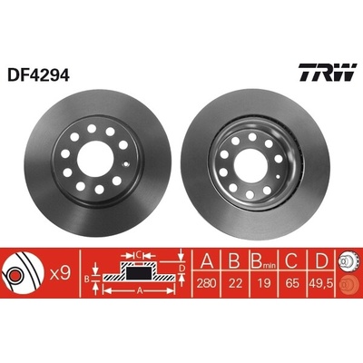 Brzdový kotúč TRW DF4294