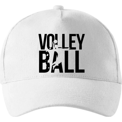 Volleyball nápis so zahnutým šiltom a mosaznou sponou Biela