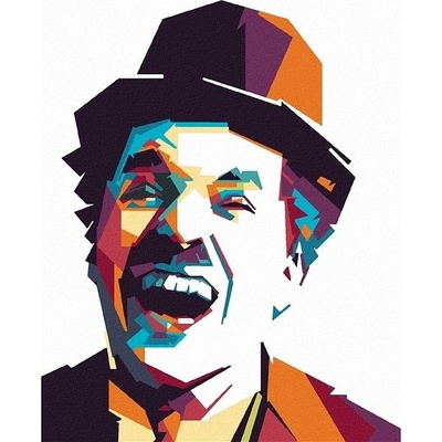zuty Malování Podle Čísel Barevný Charlie Chaplin 80 x 100 Cm Plátno Rám