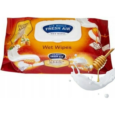 Fresh Air vlhčené obrúsky 100 ks klip honey & milk