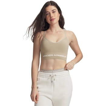 Under Armour Women's Vanish Seamless Low Impact Sports Bra - City Khaki/Whit