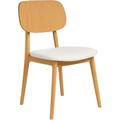 FormWood Rabbit Dubová s bílým koženkovým sedákem