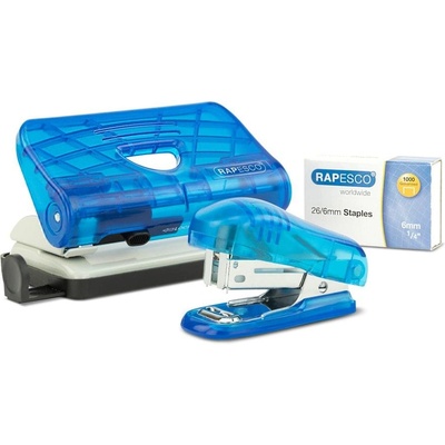 Rapesco Комплект Blue, перфоратор за 12 листа и телбод за 18 (1055120099)