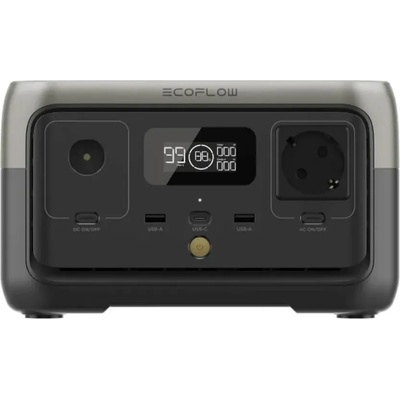 EcoFlow RIVER 2 Portable Power Station 256Wh - портативна електростанция за зареждане на различна техника и устройства (черен)