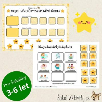 Motivační tabulka - sbírej hvězdičky Provedení: Komplet - hotové aktivity k okamžitému použití