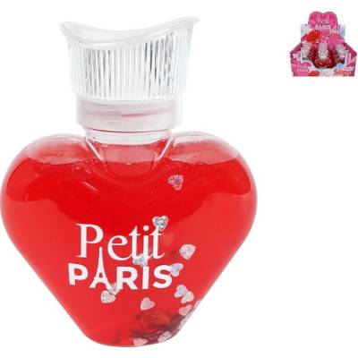 Super Goo sliz Petit Paris se třpytkami v srdíčkové lahvičce 300 g (12 ks)