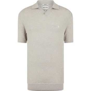 Image 1 of Jack Wills Блуза с яка Jack Wills Men's Ottoman Knit Short-Sleeve Polo Shirt - Putty Marl