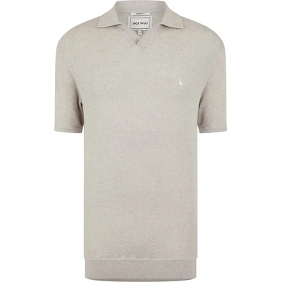 Jack Wills Блуза с яка Jack Wills Men's Ottoman Knit Short-Sleeve Polo Shirt - Putty Marl