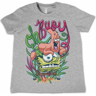 tričko HYBRIS SpongeBob Squarepants Oh Boy Grey černá