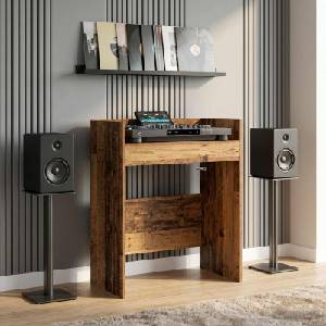 vidaXL DJ маса Дъбова дървесина 62 x 45 x 102 см Инженерна дървесина (8006762)