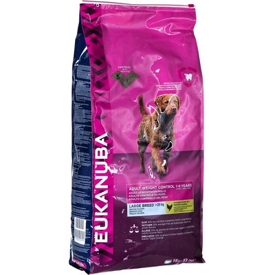 EUKANUBA Eukanuba Adult Weight Control Large Breed Храна за кучета, суха, за голяма порода, възрастни, контрол на теглото, 15 kg