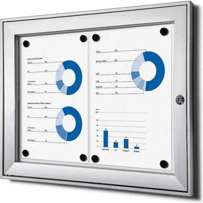 A-Z Reklama CZ Vitrína interier-exterier SCS2xA4 pro prospekty 2xA4 - Stříbrná