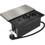 Solight PP128C-PD20 - Вградена розетка с безжично зареждане 20W, 2 гнезда + USB-A + USB-C (SL1682)