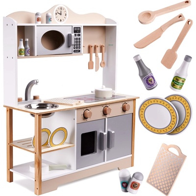 KIK KX5548 LULILO Dětská dřevěná kuchyňka MDF KUKETO + příslušenství