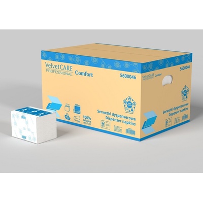VelvetCare Profefessional Papírové ubrousky VelvetCARE Professional do zásobníku bílé 2V 16x23cm 6000ks - 1krt