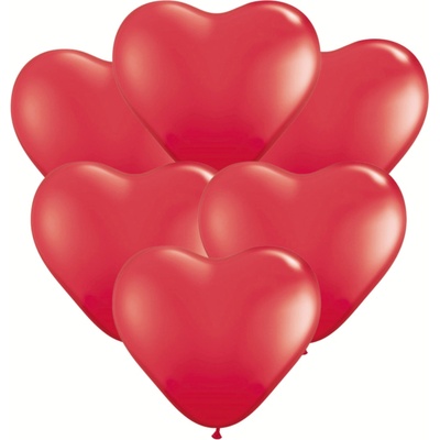 PartyDeco Balón Srdíčko červené 25 cm