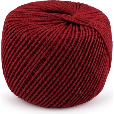 Bavlněná příze macrame Ø2 mm rozčesávací, střední, 7 červená tmavá