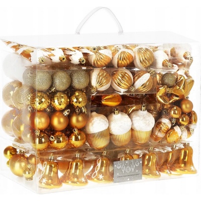 SPRINGOS Maxi 155 dielna sada vianočných ozdôb zlatá