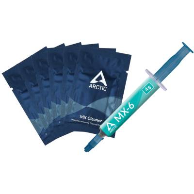 Arctic Термо паста с 6 бр почистващи кърпички ARCTIC MX-6, 4g, Сив (ACTCP00084A)