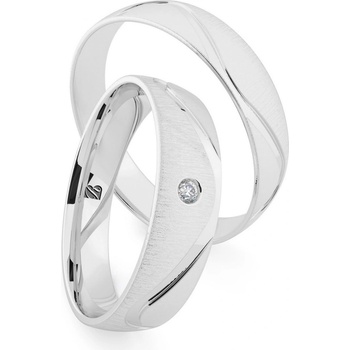 Blink Blink Priečne matované svadobné obrúčky s lesklou vlnovkou 8338 BL