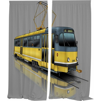 IMPAR Závěsy Tramvaj T3,žlutá,140 × 250 cm