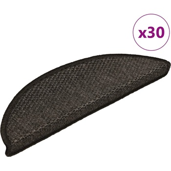 vidaXL Самозалепващи стелки за стълби сизал 30 бр 56x17x3 см антрацит (3365861)