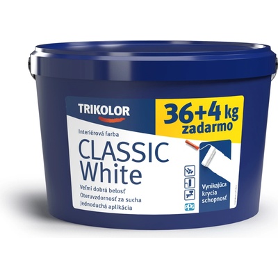 TRIKOLOR CLASSIC WHITE 36+4 kg biela