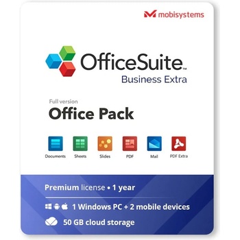 MobiSystems Софтуер MobiSystems OfficeSuite Business Extra, абонамент за 1 година, за 1 потребител, 1 Windows PC & 2 мобилни устройства, английски/български