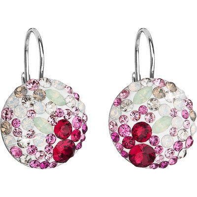 Swarovski elements strieborné visiaci náušnice 31176.3 sweet love