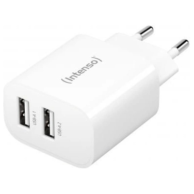 Intenso W24AA 2x USB-A захранващ адаптер, бял 7802412 (7802412)
