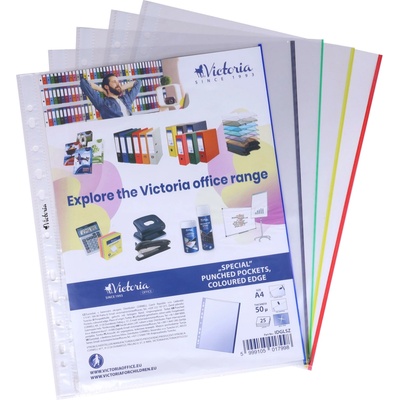 VICTORIA A4/50 mikrónov, lesklé, s farebnými okrajmi – balenie 25 ks