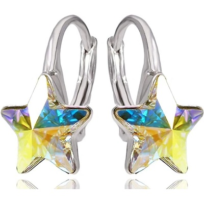 Swarovski Elements star Dětské stříbrné visací bílé duhové hvězdičky 31227.1 Crystal AB bílá křišťálová duhová měňavá