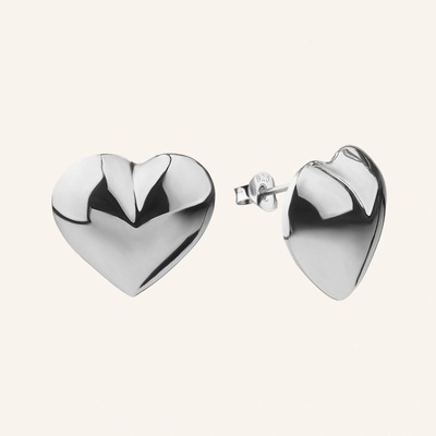 SilveAmo Strieborné srdcové náušnice Elsa CT003