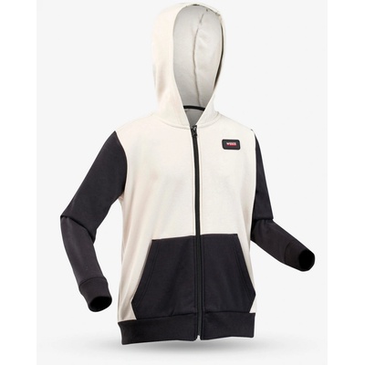 Dreamscape detská mikina s kapucňou Hoodie 500 béžovo-čierna